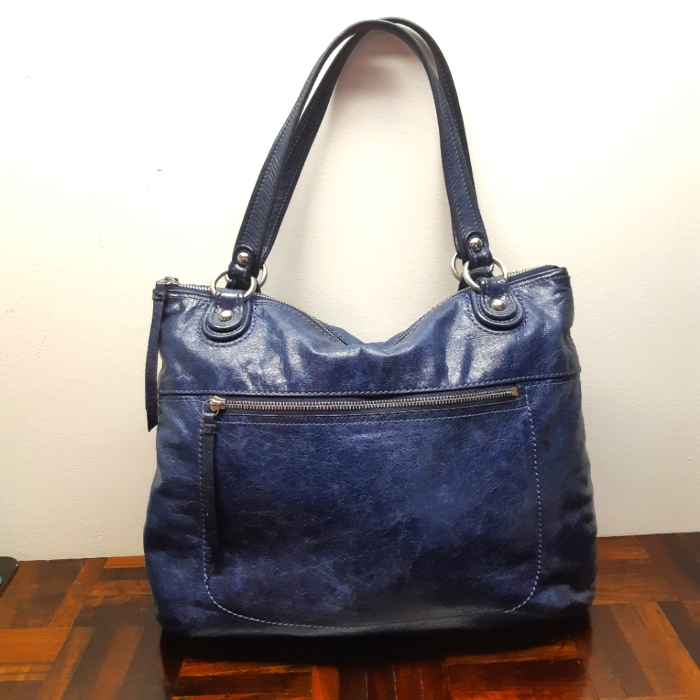 Coach Beautiful Blue Large Poppy Shoulder Bag
